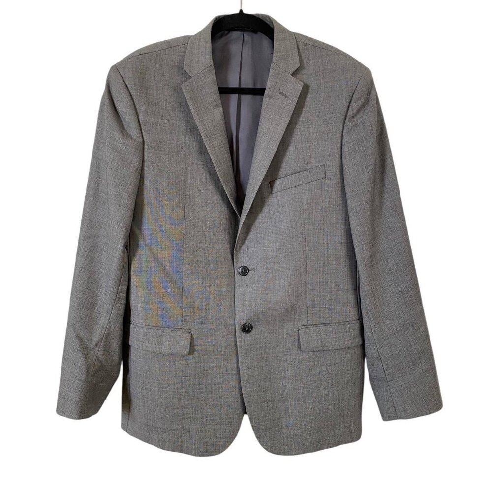 JOS A BANK‎ Mens Slim Fit Wool Gray Two Button Sport Coat Blazer Sz 41R Career